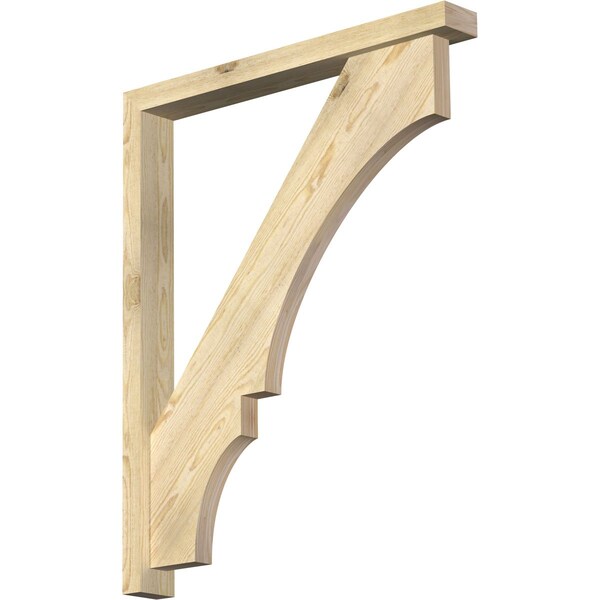 Ekena Millwork Balboa Block Rough Sawn Bracket w/ Offset Brace, Douglas Fir, 4"W x 34"D x 42"H BKT0402X34X42BOA05RDF - main